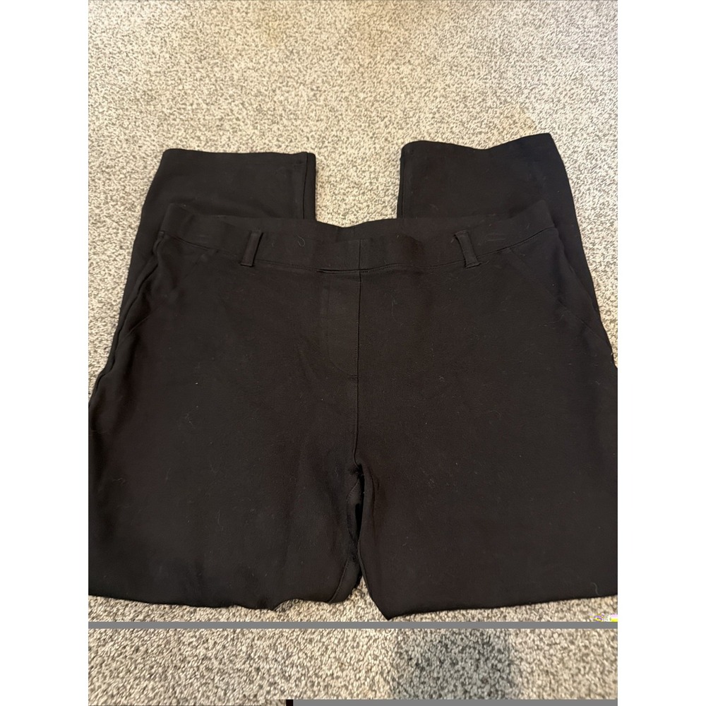 Quince Black Cropped Pull On Black Pants With Stretch